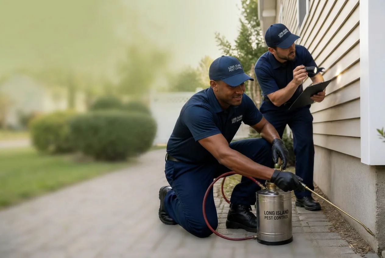 Bobby Bugs technicians providing pest control service on Long Island